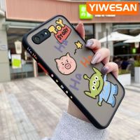 YIWESAN เคสสำหรับ Realme C2 C2S เคส A1K OPPO การ์ตูนทอยสตอรี่คนต่างด้าวสี่เหลี่ยมเคสโทรศัพท์เนื้อแข็งบางมีน้ำค้างแข็งโปร่งใสกันกระแทกปลอกซิลิโคนเคสป้องกันเลนส์กล้องคลุมทั้งหมด