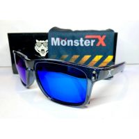 DRH แว่นกันแดด  MonsterX กรอบดำใส เลนส์สีฟ้า โพรา X2 แว่นตาแฟชั่น  แว่นตากันแดด