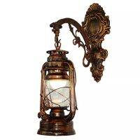 2X Vintage LED Wall Lamp Barn Lantern Retro Coal Oil Wall Light European Antique Style