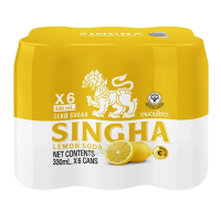 Singha Lemon Soda สิงห์ เครื่องดื่มมะนาวโซดา 330 มล. แพ็ค 6 กระป๋อง