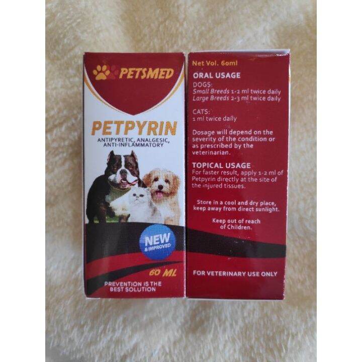 Petsmed Petpyrin Antipyretic analgesic anti inflammatory 60ml for cats