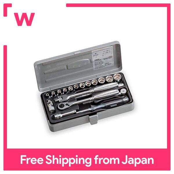 TONE Socket Wrench Set 1800M Drive 6.35mm (1/4) Silver Contents 19