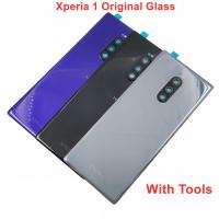 Gorilla Glass For Sony Xperia 1 100% Original New Battery Cover Hard Back Door Rear Housing Panel + Camera Lens Sticker Replace