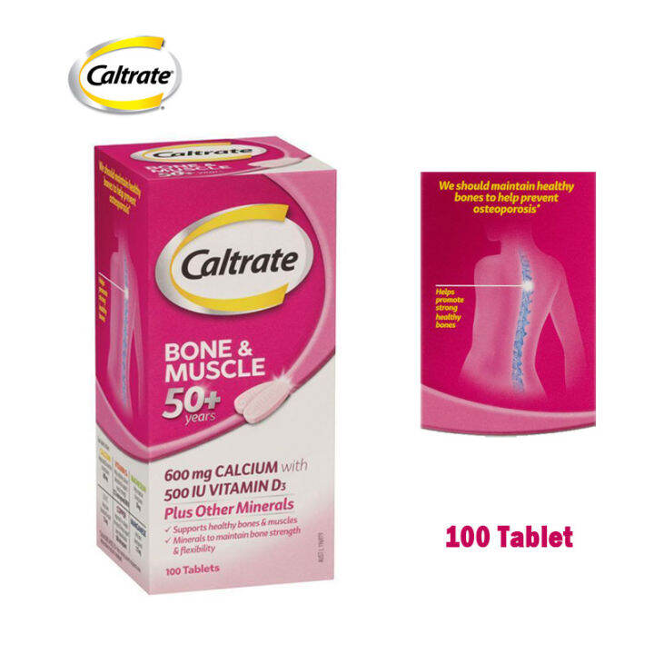 Caltrate Boneandmuscle 50 Years 600mg Calcium With 500iu Vitamin D3 Plus