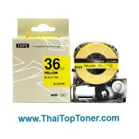 เทปพิมพ์อักษร สำหรับ Epson LK-7YBP 36mm ดำพื้นเหลือง   เทปพิมพ์อักษร LC-7YBP (เทียบเท่า Epson LK-7YBP)    (ออกใบกำกับภาษีได้)