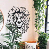 }qiLion Head Metal Wall Art หัวสิงโตผนังโลหะตกแต่งศิลปะจี้เรขาคณิตมินิมอล