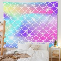 Tapestry Wall Decor Color Mermaid Fish Scale Background Cloth Bedroom Decoration Hanging Cloth