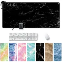 SUQI Modern Mice Mat Large Desk Cushion Mouse Pad Laptop Marble Grain Home Office Rubber Gaming Keyboard/Multicolor