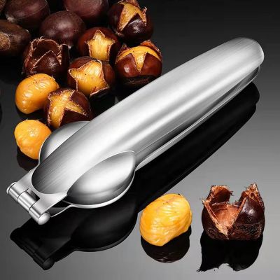 New Chestnut Artifact Multifunctional 2 In 1 Quick Walnut Clip Nutcracker Stainless Steel Chestnut Opening Device Kitchen Tools Graters  Peelers Slice