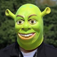 Shrek หน้ากากยางหน้ากากคอสเพลย์ผู้ใหญ่สัตว์ปาร์ตี้หน้ากากแฟนซีวิกผมคอสเพลย์สมจริงหน้ากากฮาโลวีนปาร์ตี้