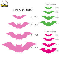 16ชิ้นสติ๊กเกอร์ติดผนังค้างคาวฮัลโลวีนนำมาใช้ใหม่ได้3D พีวีซีน่ากลัวค้างคาวสติ๊กเกอร์ภาพติดหน้าต่างสำหรับบ้านในร่มประตูกระจกหน้าต่างเครื่องตกแต่งฝาผนัง
