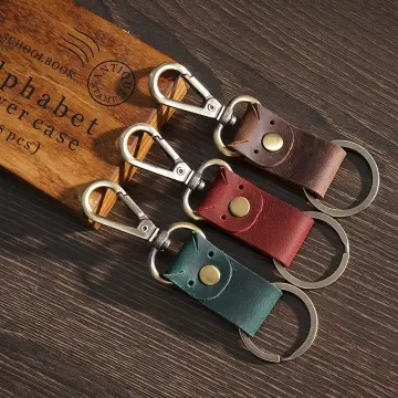 Luxury Leather Waist Buckle Leather Keychain Pendant For Men