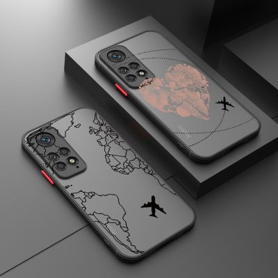 Planes World Map Travel Phone Case For Xiaomi Redmi Note 12 11 Pro Plus Turbo 5G 11S 10S 10 9S 9 Redmi 10C Hard Shockproof Cover