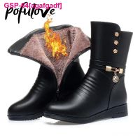 Agafgadf Pofulove-Botas De Couro พารามัลเฮอร์ Botas Pele Preta Pelúcia Veludo Sapatos Baixos Goth Questilista Inverno