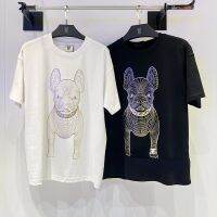 CODDian Zhen LIFEWORK short-sleeved T-shirt hollow dog yellow print loose round neck men and women with the same short-sleeved