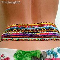 2 Pcs Sexy Summer Waist Bead Chains African Belly Beads Colorful Beach Bikini Body Belly Chain Elastic Jewelry For Women Girls