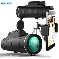 ESCAM กล้องมองกลางคืน กล้องกลางคืน 50X60 HD กล้องตาเดียวกล้องโทรทรรศน์โทรศัพท์เลนส์การถ่ายภาพกับขาตั้งกล้องสำหรับดูนกตั้งแคมป์เด