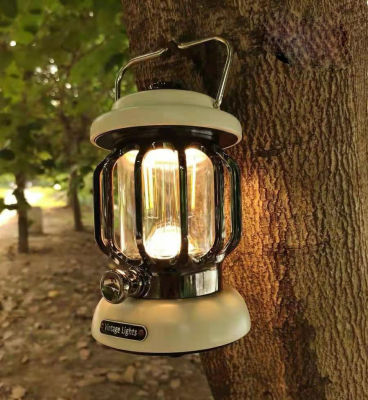 Hanging Retro Camping Lights Portable Garden Lantern Dimmerable Tent Rechargeable Emergency Lamp LED for Outdoor Camping Light