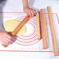 1pc Wooden Rolling Pin Noodle Roller Pad Fondant Dough Table Dumplings Rolling Pin Solid Wood Baking Kitchen Tool Bread  Cake Cookie Accessories