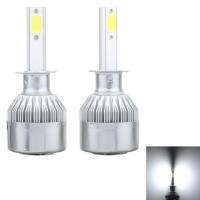 AutoAccessories 2 PCS H1 18W 1800 LM 6000K IP68 Canbus Constant Current Car LED Headlight with 2 COB Lamps, DC 9-36V(White Light)