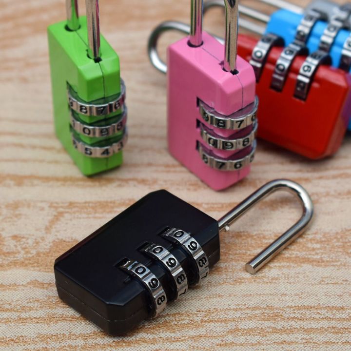 รหัสรหัสผ่านล็อคตัวเลข3รหัสแม่กุญแจกระเป๋าเดินทางสามารถรีเซ็ตได้