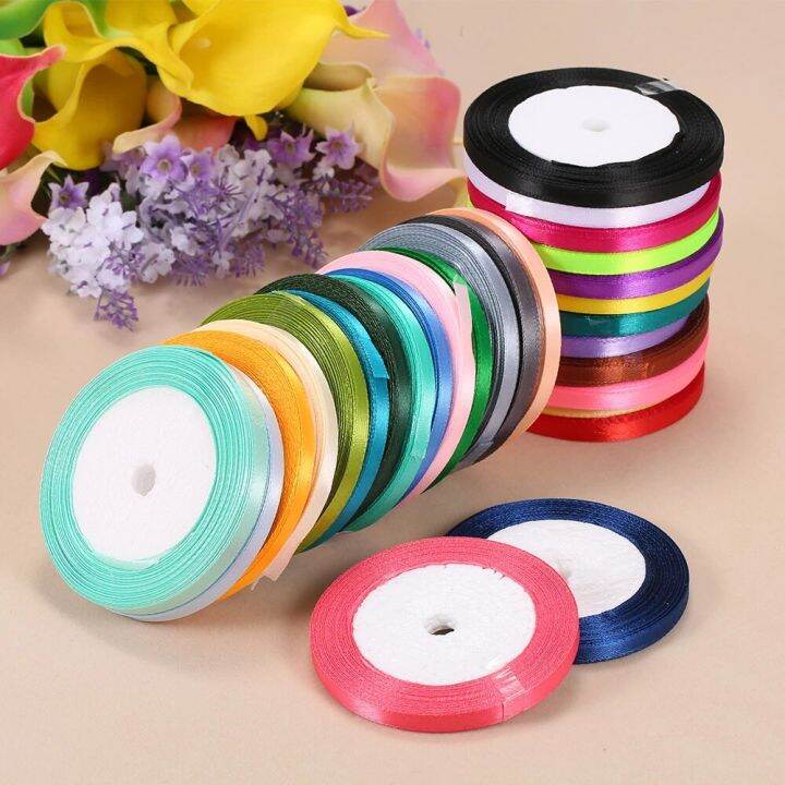 (25 yards/roll) 6mm Satin Ribbon Wholesale Gift Packing Christmas ...