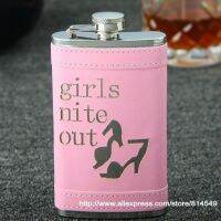 【♘COD Free Cas♘】 chenlu สีชมพูหรือสีฟ้า "Girl Nite Out" ขวดเหล้าขวดใส่เครื่องดื่มพกพาสแตนเลสสตีล