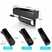 ช่องเก็บของในรถยนต์3แบบที่ชาร์จพร้อมช่องยูเอสบีเบาะนั่งคอนโซลภายในตรงกลางรอยแยกกล่องเก็บเบ็ดเตล็ดกระเป๋า