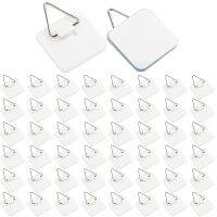 50PCS Plate Hangers for the Wall Plate Holder Hooks for Decorative Plates 1.3 Inch Sticky Invisible Adhesive