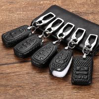 Leather Car Key Case For Chevrolet Cruze 2011 2013 Sonic Spark Trax 2019 for opel corsa d astra Remote Fob Cover Keychain Holder