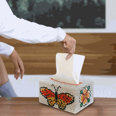 sawu DIY Diamond Painting Tissue Box Crystal Plastic Tissue Holder DIY Kit Home Car Desktop Decoration Craft Gifts