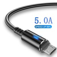 [A Necessary]♛สายไมโคร USB LED 5A ตัว C ชาร์จเร็วสำหรับ Samsung Huawei Xiaomi Mi อุปกรณ์เสริมโทรศัพท์มือถือแอนดรอยด์10ชิ้นสายชาร์จ