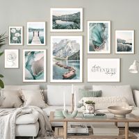 【cw】 Mountains Lake Boat Reed PostersWall Canvas Painting And Prints Pictures Room ！