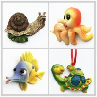 ♠ 3D Snail Fish Sea turtle Octopus Fridge Magnets Decorative Magnetic Refrigerator Stickers Kids Educatio Stereoscopic