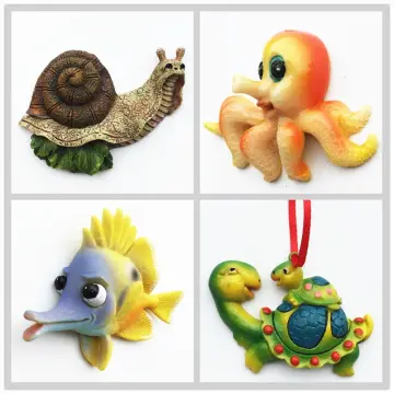 Small Snail Magnet, Clay Magnet Animals Figurine Realistic Animal Model,  Magnets Fridge, Refrigerator Magnets and Novelty Gifts. 