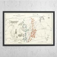 Newburys First And Second Battle Map Retro Poster Canvas Art Prints Home Decoration Wall Painting (No Frame)