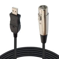 10FT T017 3ม. สำหรับโน้ตบุ๊ก2019 USB ตัวแปลงลิงค์ไมค์ไมโครโฟน XLR ตัวผู้ตัวเมีย