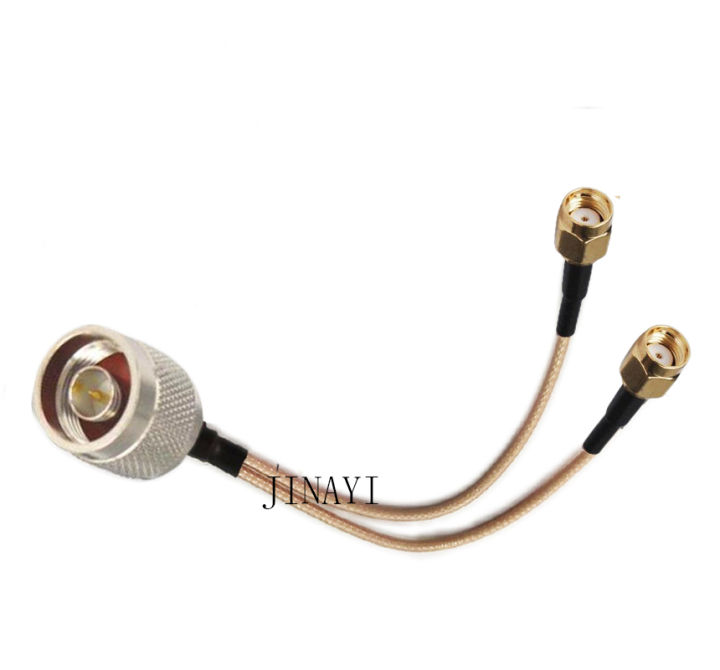 1pc N Male to 2 RP-SMA Male Connector RF RG316 Pigtail Y Splitter Extension Cable 10/15/20/30/50cm /1m