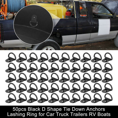 X Autohaux 20 30 50 pcs Black D Shape Tie Down Anchors Lashing Rings for Car Truck Trailer Cargo RV Boats