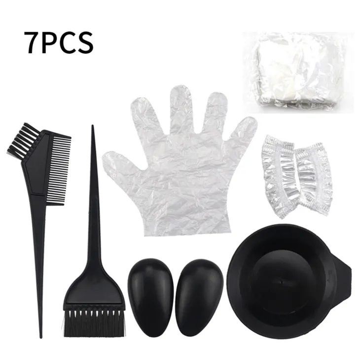 7pcs Hair Color Mixing Dye Kit Hair Dyeing Brushes Tint Comb Mixing Bowl  Ear Covers Gloves Salon Cape for Home & Salon Hair Coloring Dyeing  Highlighting | Lazada Singapore