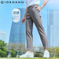 GIORDANO ผู้ชายกางเกงไฮเทคระบายความร้อนแห้งเร็ว Chinos ที่มีน้ำหนักเบากลางแนวราบยืดแฟชั่นที่เรียบง่ายกางเกงลำลอง01113346