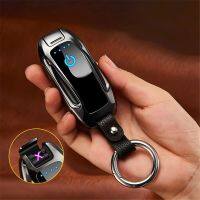 ZZOOI Car shape Keychain lighter windproof Plasma Dual Arc Electronic usb Portable Charging Lighter Creative Roadster Men Smoking Gift