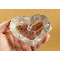 1 Pc Clear Quartz Heart Bowl Mineral Specimen - Smooth Polished Natural Dish, Paperweight or Home Decoration