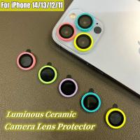 Luminous Lens Protector for iPhone 14 13 12 11 Pro Max Ceramic Camera Lens Protective Glass On iPhone 12 13 mini 14pro max  Screen Protectors