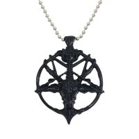 ☇❇ ยุโรปและอเมริกาหัวแพะ Evil ซาตานสร้อยคอ Inverted pentagram DEVIL จี้ Gothic Dark clavicle CHAIN