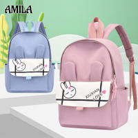 AMILA กระเป๋าเป้สะพายหลังสำหรับเด็กสไตล์ผ้า Tas Ransel Bayi น่ารักกระเป๋านักเรียนอนุบาลลายการ์ตูนกระเป๋าเป้แฟชั่นกระเป๋าเป้สำหรับผู้หญิง