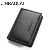 JINBAOLAI Plain Weave Mens Card Holder PU Leather Business Card Holder Card Holder PU Fashion Male Wallet Card Holders