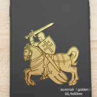 Three Ras MT-054# 60*66.4mm 1-2 Pieces The Coat Of Arms Lithuania And Belarus Car Sticker Horse Knight Metal Golden Decal