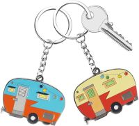 【YF】 Couples Camper Keychain Happy RV Keyring Camping Gifts for Men Women Teenager Camp Lover Travel Trailers Vacation Jewelry