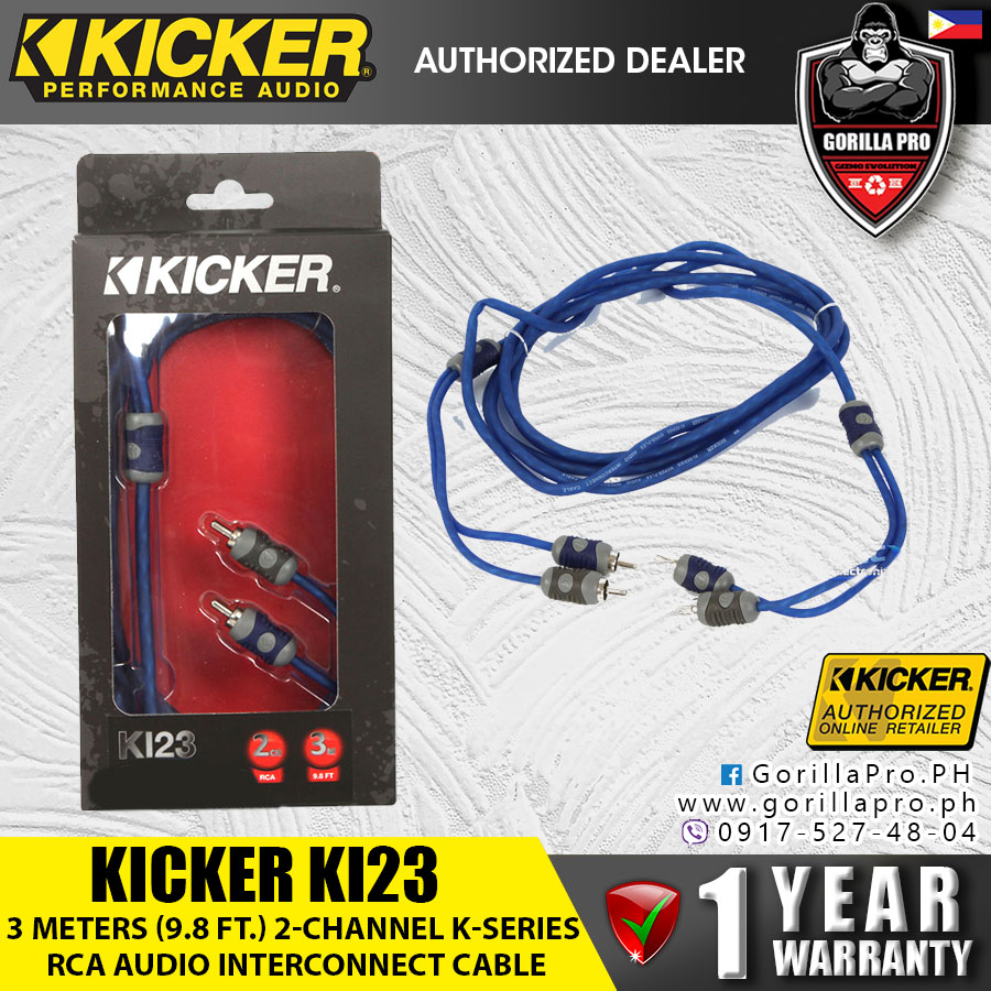Kicker KI23 9.8 Ft 2-Channel K-Series RCA Audio Interconnect Cable NEW 
